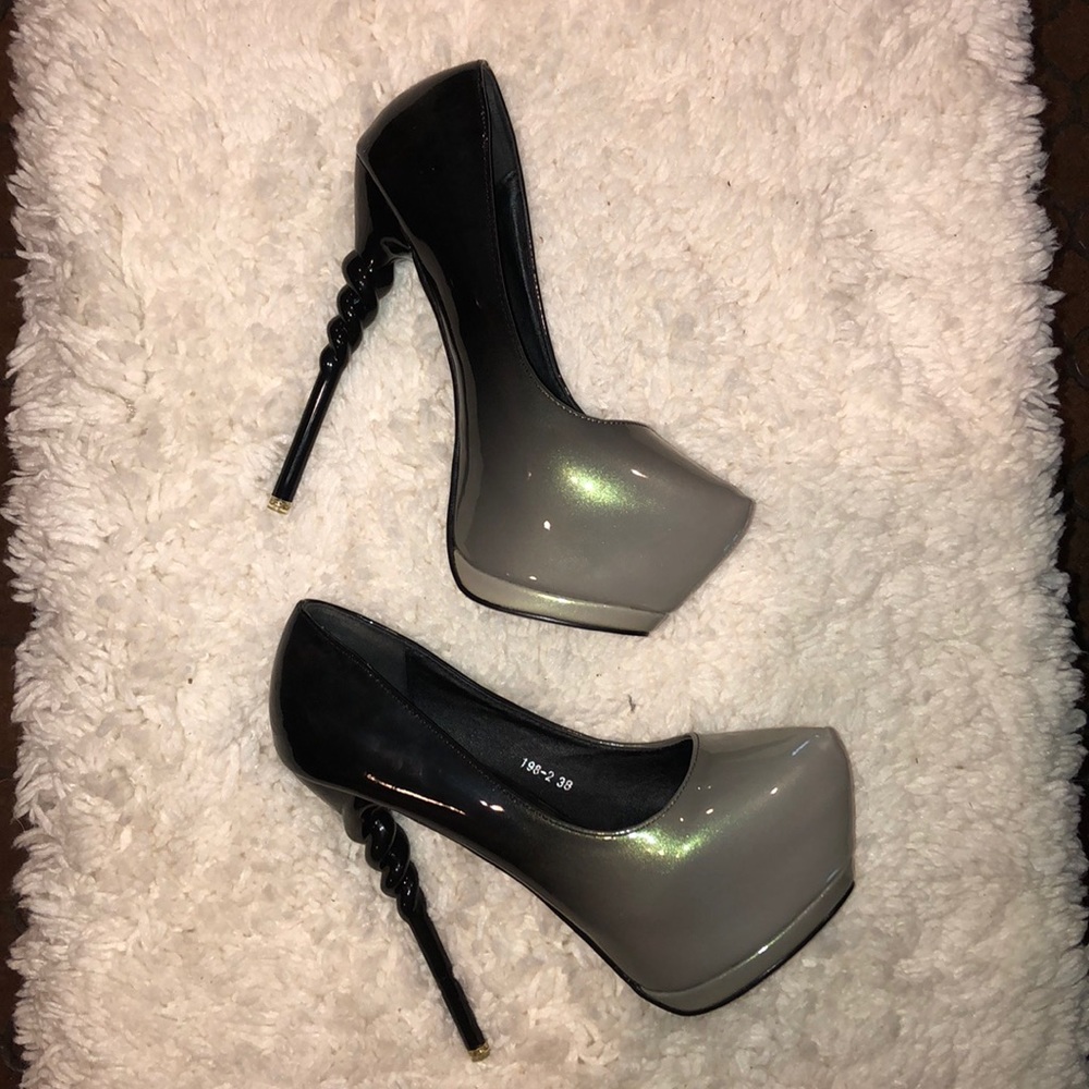 Black & grey stilettos
